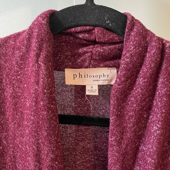 Philosophy Burgundy Wrap Sweater - Picture 4 of 5